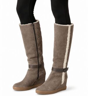 AQUATALIA Callie Shearling Wedge Boot Size 7.5